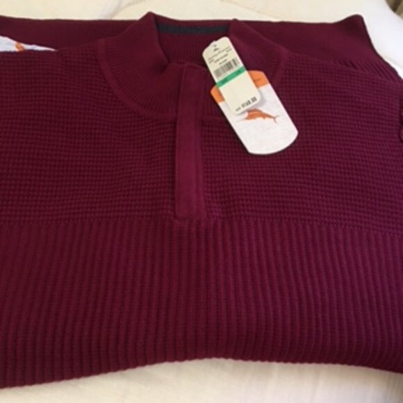 Tommy Bahama Knit L/S Half Zip Sweater NEW W/Tags Size Large Cotton&Cashmere - Picture 3 of 10